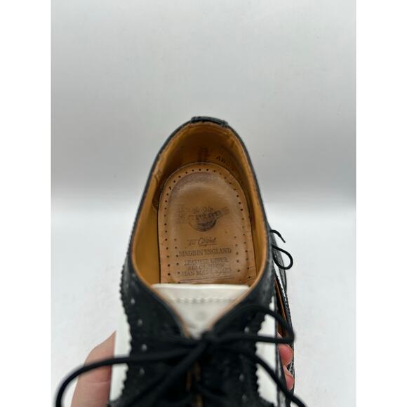 Dr. Martens Made in England Rare VTG Black White Brogue Oxford Wingtip & Chunky - Picture 7 of 12
